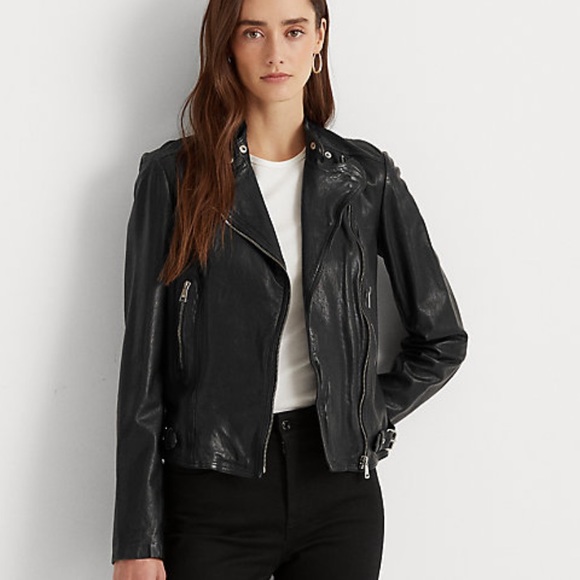 Lauren Ralph Lauren Jackets & Blazers - ❌SOLD Lauren Ralph Lauren Burnished Leather Biker Jacket